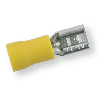 Caixa de 250 terminais de lâmina fêmea 6,3x0,8 isolamento amarelo